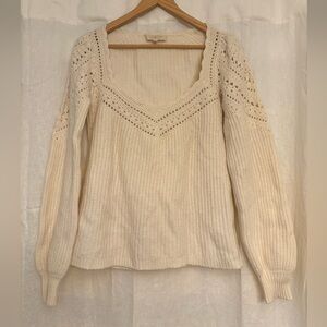 Sezane Elegant pointelle detail  Sweater